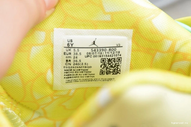Air Jordan 6 Yellow Floral 543390-800 (GS) Dynamic Retro 1001